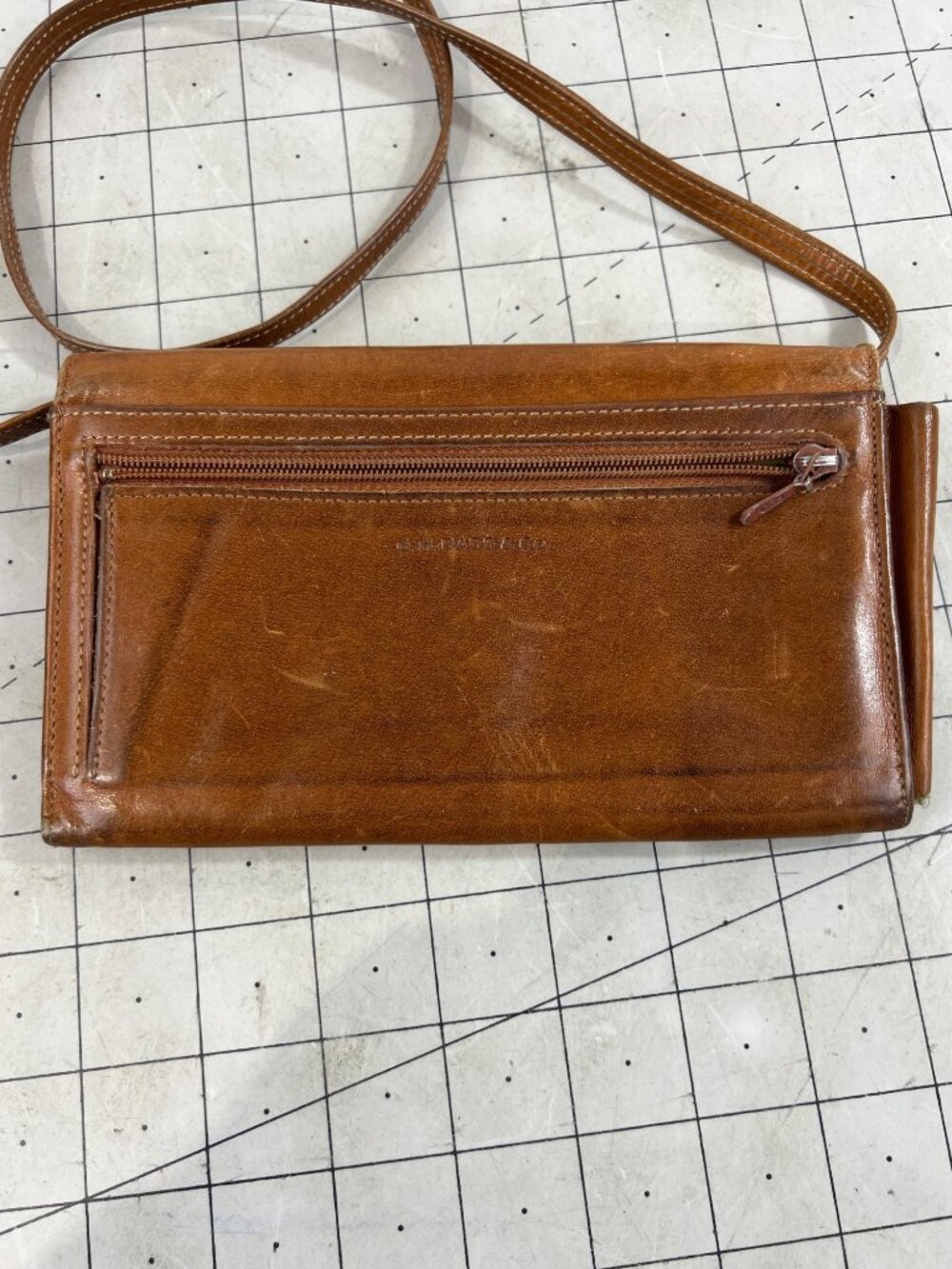 G.H. Bass & Co. Brown Leather Wallet Crossbody Bag Full Grain Leather vintage - Picture 2 of 10